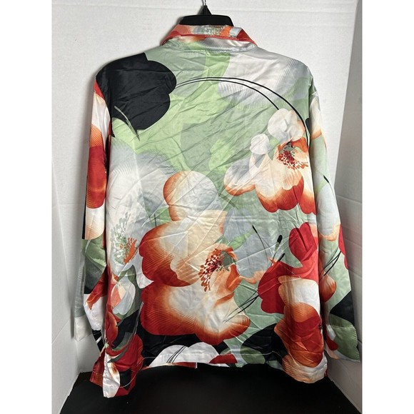 Natori Women’s Floral Size XL Button Front L/S Pajama Top Shirt - Picture 2 of 3